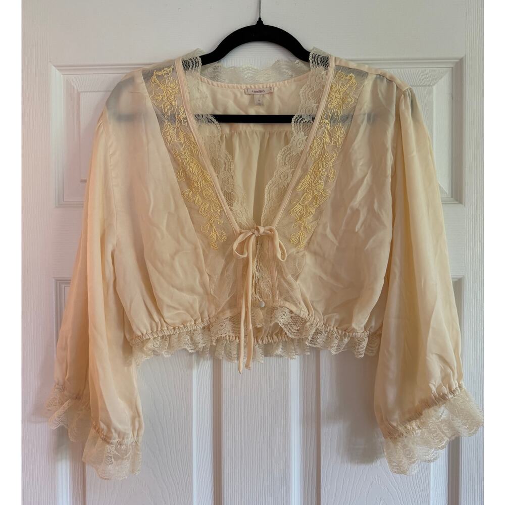 Lyrebird Creamy Lace Detail Blouse
